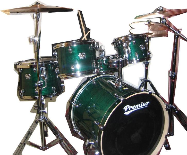 Drumstel: Premier Cabria Drumkit + Zildjian ZXT Pro cymbalen, Muziek en Instrumenten, Drumstellen en Slagwerk, Zo goed als nieuw