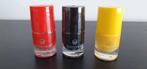 Neuf !! Lot de 3 vernis rouge, noir et jaune, Neuf, Maquillage, Autres couleurs, Mains et Ongles