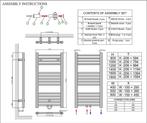 Radiatorconnect handdoekradiator wit-recht-zij aansluiting B, 30 tot 80 cm, Verzenden, Radiator, Nieuw