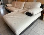 3-zit met chaise longue in hoogwaardig wit leder, Huis en Inrichting, Zetels | Zetels en Chaises Longues, Ophalen, 250 tot 300 cm