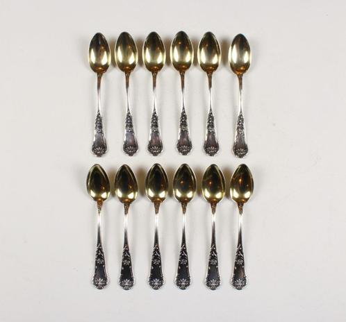 12 zilveren lepeltjes, De Bist, Antiek en Kunst, Antiek | Zilver en Goud, Zilver, Ophalen of Verzenden