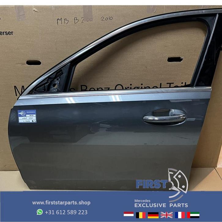 W206 S206 C KLASSE DEUR PORTIER GRIJS COMPLEET LINKSVOOR Mer, Auto-onderdelen, Carrosserie, Deur, Mercedes-Benz, Voor, Links, Gebruikt