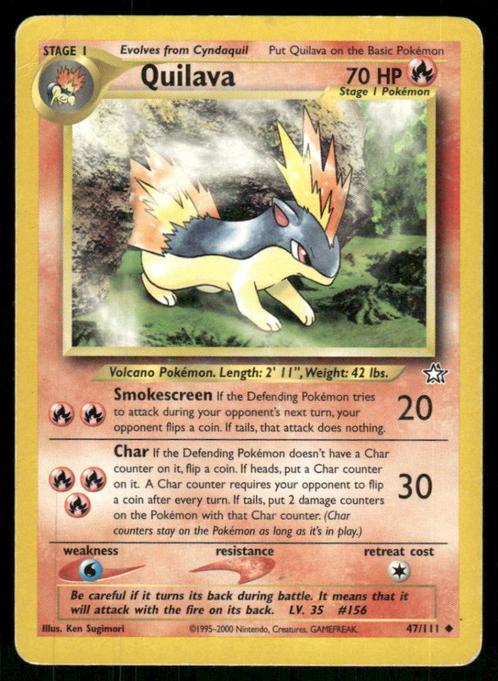 Quilava 47/111 - Neo Genesis, Hobby en Vrije tijd, Verzamelkaartspellen | Pokémon, Gebruikt, Verzenden