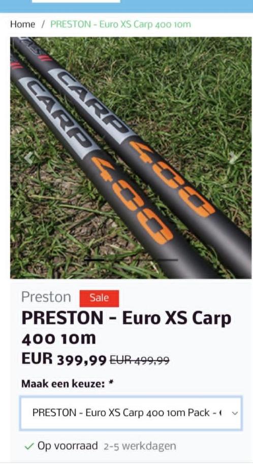 Nieuwe preston euro xs carp 400 10 meter met 2 extra topsets, Watersport en Boten, Hengelsport | Algemeen, Nieuw, Ophalen