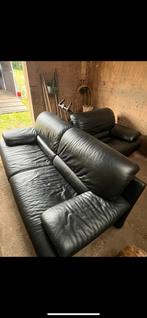 Gratis zwart lederen salon, Enlèvement, Utilisé, Cuir