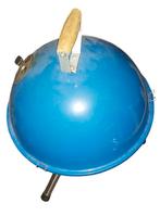 BBQ tafelmodel blauw met zwart diameter 32 cm+aanmaakblokjes, Enlèvement ou Envoi, Utilisé, Avec accessoires