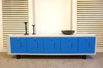 Beau meuble TV rétro gris blue, 150 à 200 cm, Retro vintage industrieel, Comme neuf, 25 à 50 cm