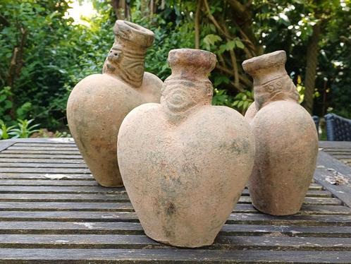 3 vases péruviens en terre cuite - modèle amusant, Antiquités & Art, Art | Art non-occidental, Enlèvement ou Envoi