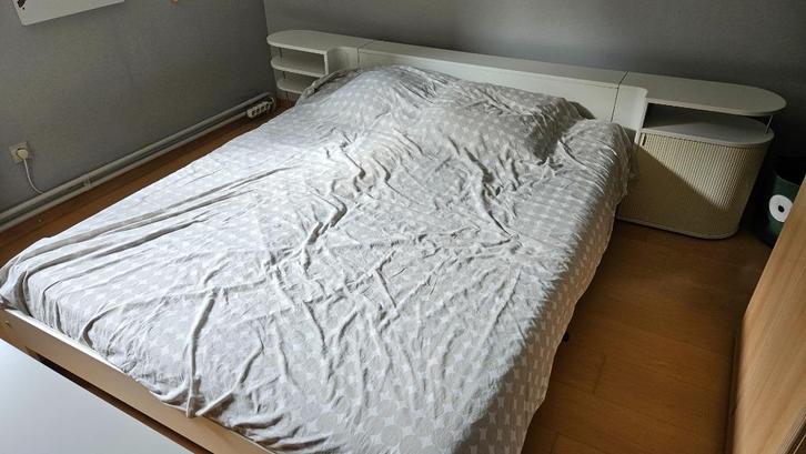 Tweepersoonsbed Auping Auronde (wit, 160x200 cm), Huis en Inrichting, Slaapkamer | Bedden, Gebruikt, Tweepersoons, 160 cm, 200 cm