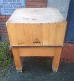 Vintage slagers hakblok 60x60, Ophalen, Zo goed als nieuw