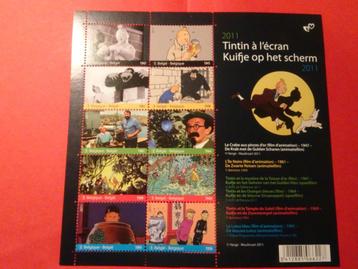 10 Feuillets 10 timbres Tintin à l'écran - Hergé, Enlèvement ou Envoi, Tintin, Neuf, Image, Affiche ou Autocollant