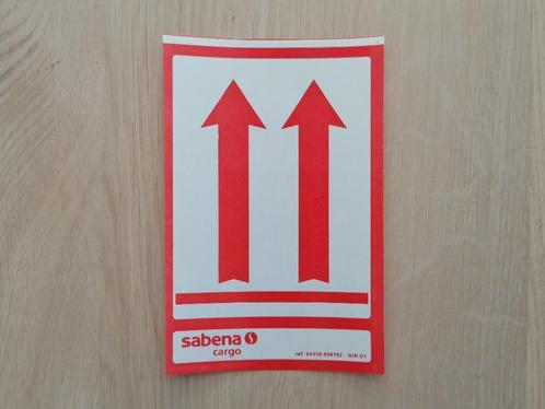 Sabena Sticker #003 This side up - Sabena Cargo 10x15,3, Verzamelen, Sabenasouvenirs, Nieuw, Ophalen of Verzenden