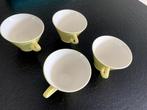 4 oude koffiekopjes van Boch La Louvière — Pastel, gemaakt i, Ophalen of Verzenden