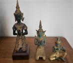 3 oude Thaise bronzen beelden, Antiek en Kunst, Ophalen of Verzenden, Brons