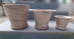 3 pots de fleur Deroma, Jardin & Terrasse, 25 à 40 cm, Poterie, Comme neuf, Enlèvement