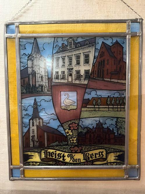 Glas in loodraam Heist-op-den-Berg, Antiek en Kunst, Antiek | Glaswerk en Kristal, Ophalen