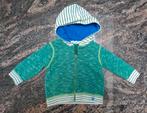 Mt 68 Groen wit gestreepte hoodie met rits, Kinderen en Baby's, Babykleding | Maat 68, CKS, Ophalen of Verzenden, Jongetje, Zo goed als nieuw