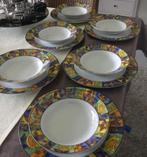 6 platte 6 diepe vintage borden L.DAKE&Zn, Huis en Inrichting, Ophalen of Verzenden, Bord(en)