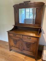 Antieke eiken houten commode met spiegel, Ophalen, Gebruikt, Eikenhout