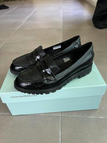 Zwarte loafers/instappers | Krokodillen leer look | Maat 36 beschikbaar voor biedingen