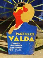Art deco reclameplaat Pastilles Valda., Ophalen of Verzenden, Gebruikt, Reclamebord