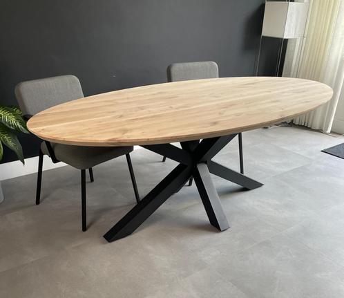 Eiken Tafels OVAAL - Massief Eiken - Met Matrix Poot - NIEUW, Huis en Inrichting, Tafels | Eettafels, Nieuw, Ovaal, Eikenhout