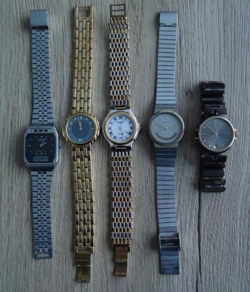 Lot met 5 Herenhorloges van Seiko, Emilio Vitti, St-Honoré. beschikbaar voor biedingen