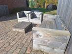 Gepensioneerde zelfgemaakte houten loungeset., Ophalen, Gebruikt, Loungeset