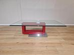 Pefa Salontafel - Glas - Rood - Design - Showroomstaat, Huis en Inrichting, 100 tot 150 cm, Minder dan 50 cm, Rechthoekig, Pefa Salontafel, Glas, Design, rolf benz, leolux, montis