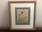 Lijst kader bloemen handwerk adhter glas, Ophalen of Verzenden
