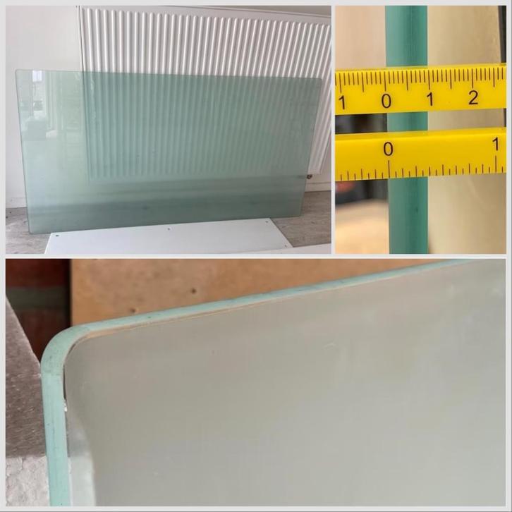 Glazen tafel 150x80cm - afgeronde hoeken - nieuwstaat, Tuin en Terras, Tuintafels, Zo goed als nieuw, Rechthoekig, Overige materialen