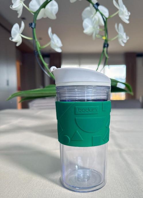 Bodum dubbelwandige reismok / reisbeker / thermos beker, Huis en Inrichting, Keuken | Tupperware, Zo goed als nieuw, Beker of Kan