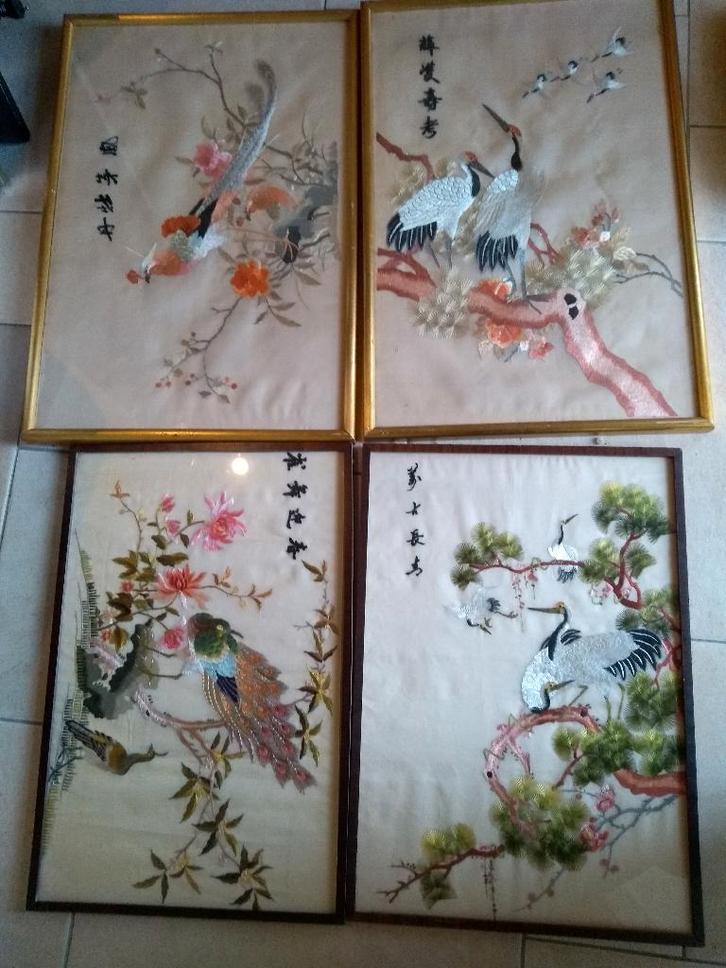 japanse geinspireerde werkjes - 4 stuks, Antiek en Kunst, Kunst | Niet-Westerse kunst, Ophalen of Verzenden