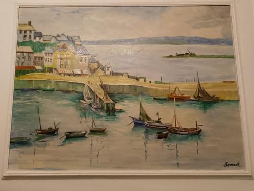Très beau tableau pour l'amateur de port/bateau, Antiquités & Art, Art | Peinture | Classique, Enlèvement