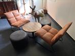6  lage Rubberwood tafels met onderstel, Ophalen, Zo goed als nieuw, Rond