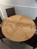 Rond, houten tafelblad, Huis en Inrichting, Tafels | Eettafels, Ophalen, Gebruikt, Rond, Overige houtsoorten