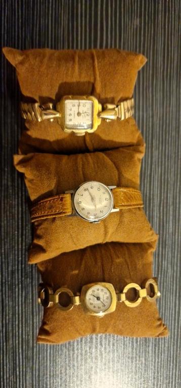 Vintage mechanische/(2)vergulde demes horloges (weken niet)