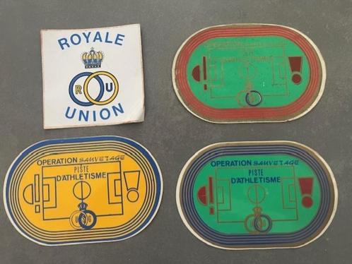 Union St-Gilloise 1972 set van 4 historische stickers, Verzamelen, Sportartikelen en Voetbal, Gebruikt, Poster, Plaatje of Sticker