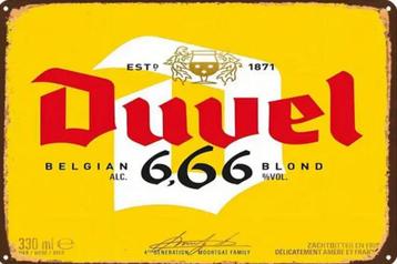 Reclamebord vintage Duvel 666 - mancave poolhouse nieuw beschikbaar voor biedingen