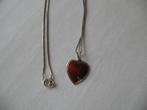Vintage David Andersen hangertje, emaille en zilver, Ophalen of Verzenden, Zo goed als nieuw, Hart, Zilver