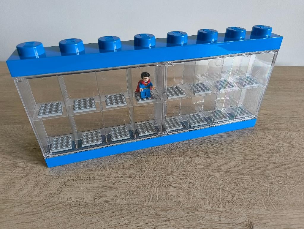 LEGO Minifigure Display Case for 16 Figures (Blue), Ophalen of Verzenden, Gebruikt, Lego