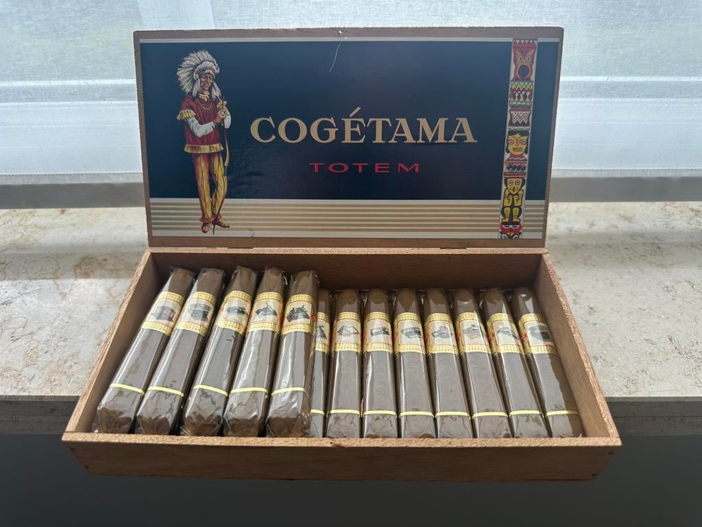 Cogétama Totem sigarendoos met 18 sigaren, Ophalen, Zo goed als nieuw, Tabaksdoos of Verpakking