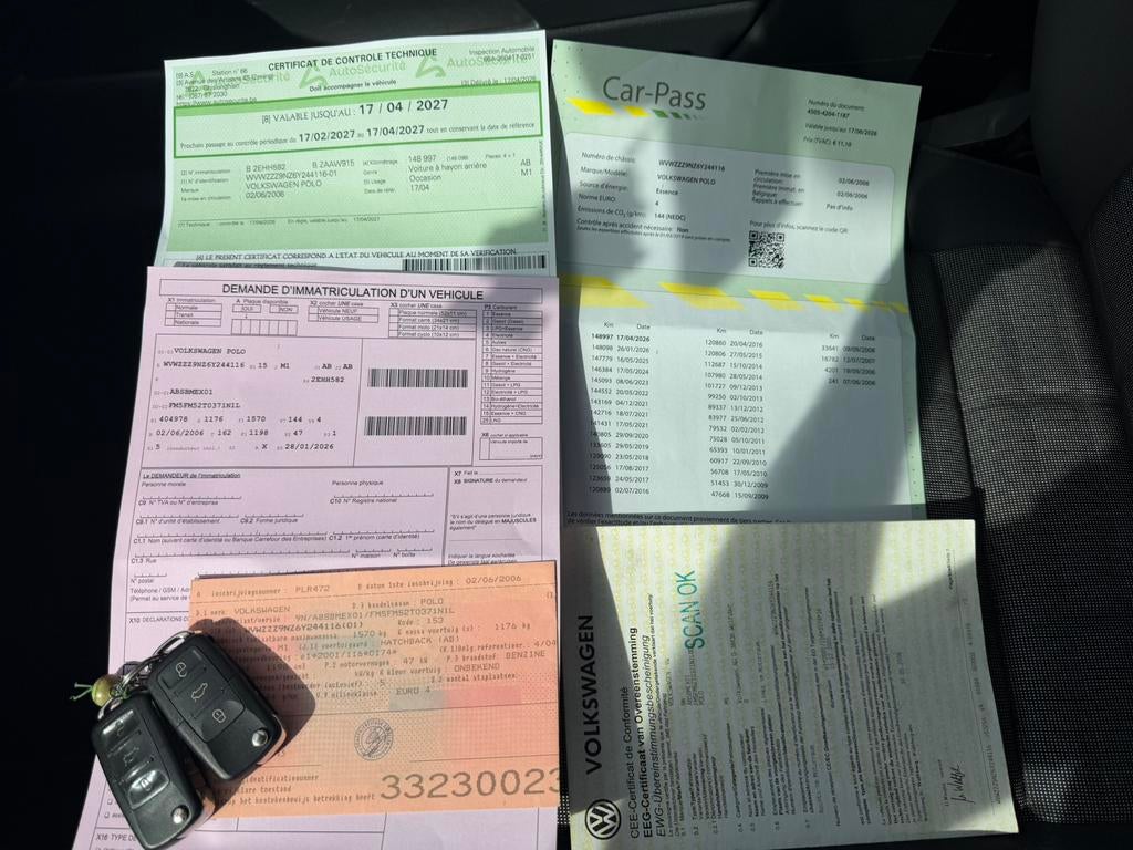 Volkswagen Polo 1.2i *148.000 Km*2007*AIRCO*PROPER*K.+CARPAS, Auto's, Volkswagen, Stof, 1199 cc, Zwart, Particulier