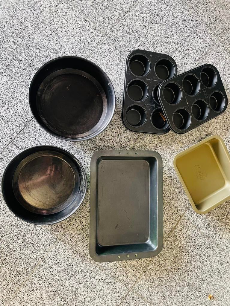 Lot bakplaten bakvormen, Hobby en Vrije tijd, Ophalen of Verzenden, Zo goed als nieuw