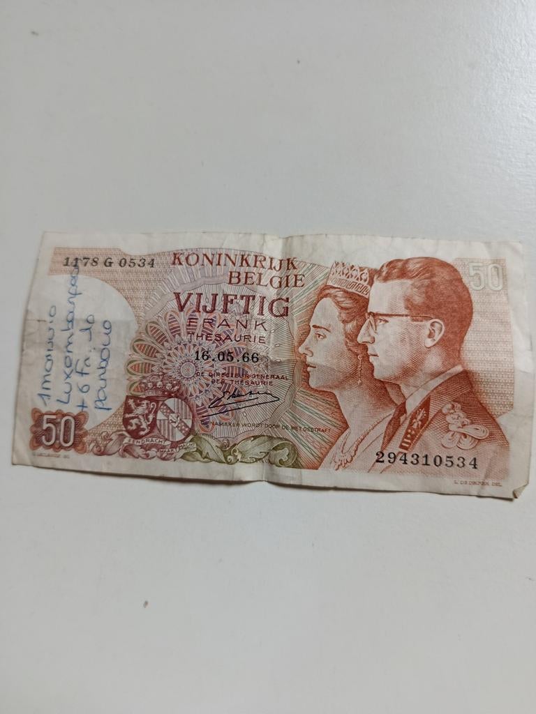 Belgique billet 50f, Enlèvement