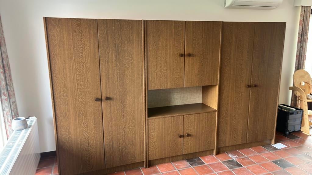 3 armoires en bois (livres, bureau), 25 à 50 cm, Avec tablette(s), Utilisé, 50 à 100 cm