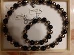 Parure : collier & bracelet (noir/acier) 'Quest' - NEUF !, Enlèvement ou Envoi, Neuf, Noir