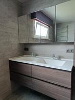 Badkamermeubel, dubbele lavabo, spiegelkast, Huis en Inrichting, Ophalen, Spiegelkast