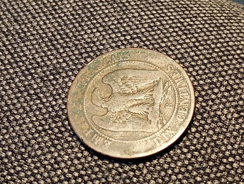 Franse munt 10 ct van 1855, Postzegels en Munten, Ophalen of Verzenden, Frankrijk, 10 cent, Losse munt