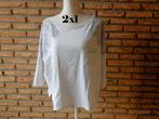 (130)- blouse femme t.XXL blanc grise - in extenso -, Kleding | Dames, Blouses en Tunieken, Wit, Maat 42/44 (L), Ophalen of Verzenden